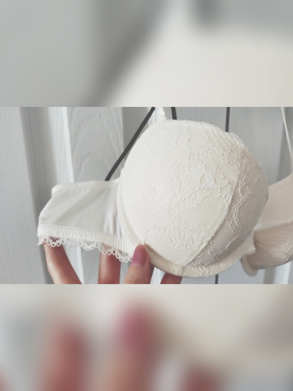 3/$25 - Ivory Front Closure Racer Back Lace Bra - Picture 4 of 5